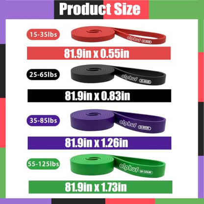Resistance Bands for Working Out,4-Level Elastic Pull Up Assistance Bands Set for Men & Women,Exercise Bands for Full-Body Training, Fitness, Physical Therapy, Stretch Workout Bands at Home, Gym - size: 7set