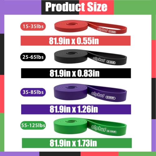 Resistance Bands for Working Out,4-Level Elastic Pull Up Assistance Bands Set for Men & Women,Exercise Bands for Full-Body Training, Fitness, Physical Therapy, Stretch Workout Bands at Home, Gym - size: 4set