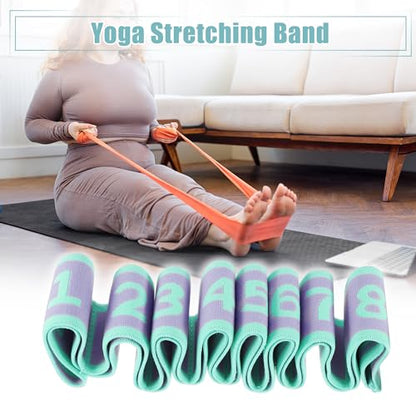 Generic Yoga Stretching Band, 8 Loops, Highly Elastic, Purple