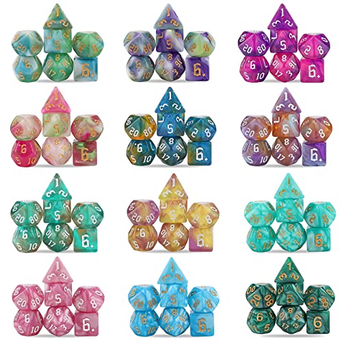 DND Dice Set, 25 X 7 (175 Pcs) Polyhedral Dice with 1 Black Pouch - color: 25sets-1