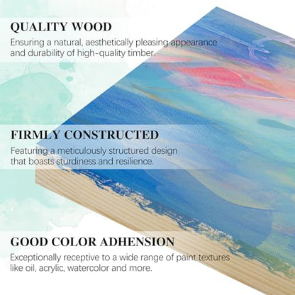 Aodaer 8 Pack Wood Panels 5 x 7 Inch Wooden Panels Canvas Unfinished Craft Wood Boards Panels for Art Crafts Acrylic and Oil Painting Pouring DIY Projects - size: 5 x 7 Inch
