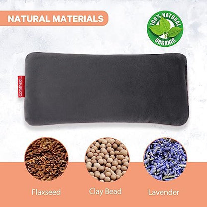 Lavender Weighted Eye Pillow for Yoga, Microwavable Moist Heat Eye Compress Mask Pillow comfheat Cat Microwave Heating Pad for Pain Relief, Unscented Microwavable Heating Pads Stuffed Animal