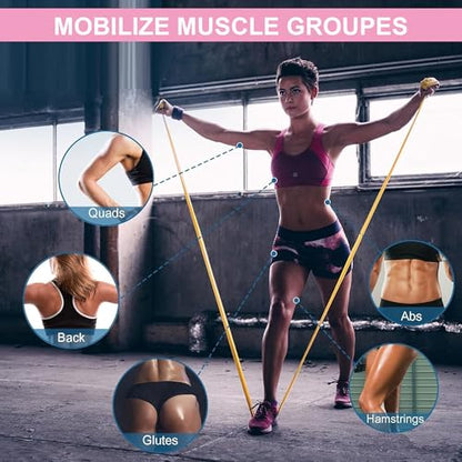 Resistance Bands, Non-Latex Elastic Exercise Bands for Upper and Lower Body, Strength Training Without Weights, Ideal for Physical Therapy, Pilates, Rehab, Home Fitness, Beginners - color: Green