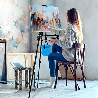 Easel Stand, 20" to 61" Adjustable Artist Easel for Adults, Aluminum Tripod Canvas Stand with Tray, Portable Painting Easel for Tabletop & Floor Displaying, Black