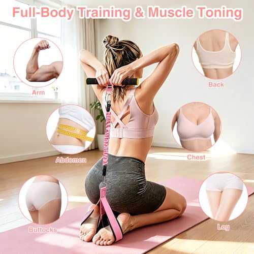 Adjustable Pedal Resistance Band, 20/30/40LBS, Door Anchor, Workout Kit
