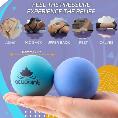 Acupoint Physical Massage Therapy Ball Set - Ideal for Yoga, Deep Tissue Massage, Trigger Point Therapy and Myofascial Release Physical Therapy Equipment - style: Blue