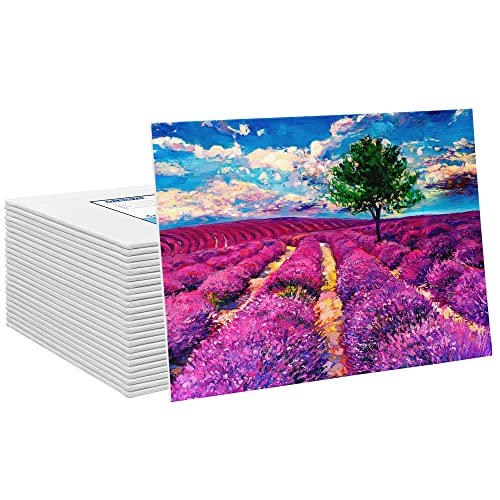 FIXSMITH Canvas Boards for Painting 4x6 Inch, Super Value 24 Pack Mini Canvases, White Blank Canvas Panels, 100% Cotton Primed, Painting Art Supplies - size: 4"×6"