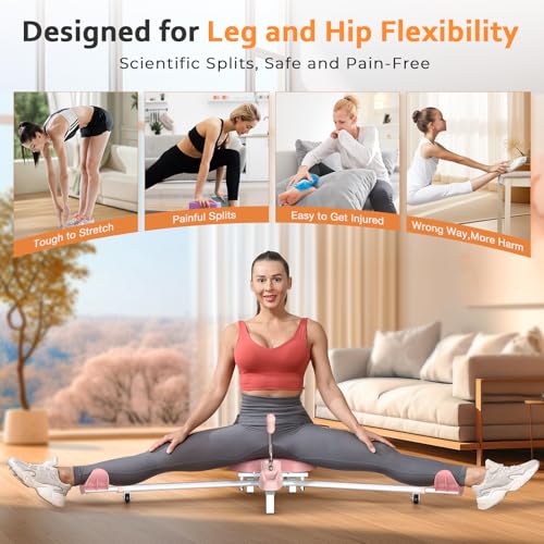 BODY RHYTHM Leg Stretcher - Split Machine for Leg Stretching - Flexibility Stretching Equipment - Ballet, Yoga, Dance, Martial Arts, MMA - Home Yoga Gym Fitness - color: Pink