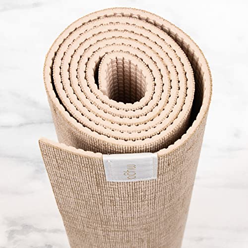 Myga Jute Yoga Mat, High Performance Vegan Floor Exercise Mat, Eco Friendly Biodegradable Yoga Mat with PVC Backing,72" x 24", 0.2" Thickness - color: White