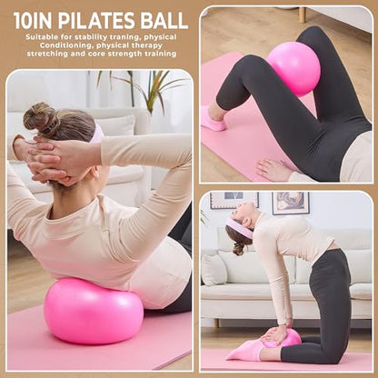 Pink Home Pilates Kit for Women, Ring, Ball & Resistance Bands