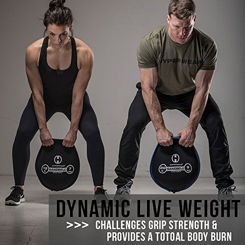 HYPERWEAR SandBell® Soft Sandbag Weight (2–50 lbs) – Pre-Filled with Clean USA Sand, Safe Soft Weight for Strength Training, HIIT, Functional Fitness, Rucking & Home Workouts