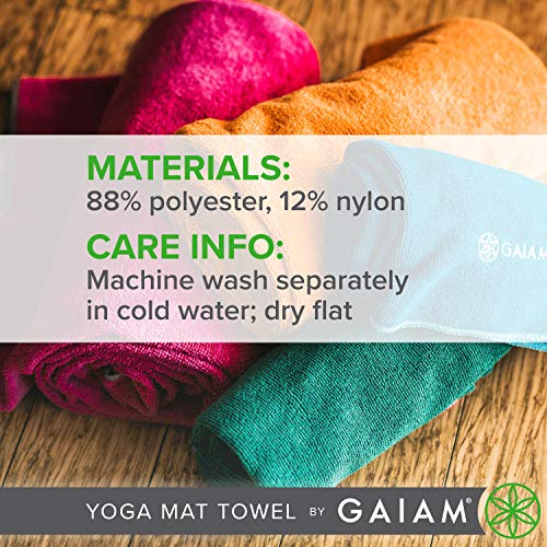 Gaiam Microfiber Yoga Mat Towel, Mulberry - color: Mulberry