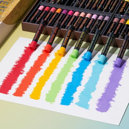 LIGHTWISH Professional Oil Pastels, 100 Vibrant Colors Plus 4 White, Set of 104, Creamy and Pigmented Artist Soft Oil Pastels for Blending, Layering & Shading - color: 100 Colors(104 Sticks)