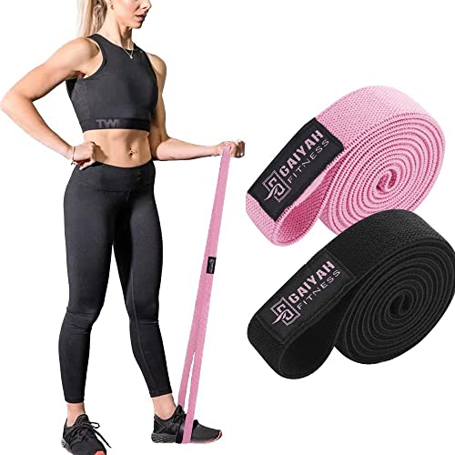 Long Resistance Bands, Fabric Resistance Bands Stretch Bands for Exercise Bands Resistance Bands Set Elastic Resistance Bands for Working Out Women Resistance Bands for Physical Therapy - color: Pink/Black