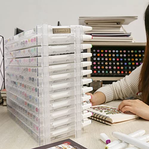 Universal 6 Layers Tray Universal Marker Storage Rack, Penholder Display for 90 Pens SN01 Pencil Organizer Holder for Desk (Clear-6 layers) - color: Clear-6 layers