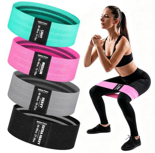 Fabric Resistance Bands,5 Non-Slip Fabric Workout Bands,Booty Bands for Women & Men, Elastic Exercise Bands for Legs, Glutes, Hips & Thighs, Home Fitness & Gym - color: Multicolor 4-Pack