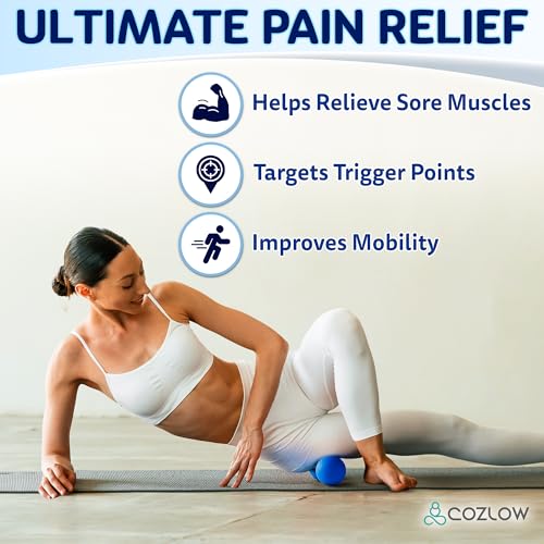 COZLOW Peanut Massage Ball - Deep Tissue Therapy, Pain Relief - Cobalt Blue - color: Cobalt Blue