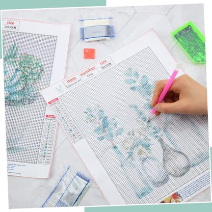 Yeaqee 4 Pcs Diamond Art Kits for Adults Gem Painting Kit DIY Jewel Diamond Art for Beginners Aesthetic Room Crafts Cute Painting Pictures 5d Craft Wall Decor for Home 10 x 11.8''(Greenery) - style: Greenery