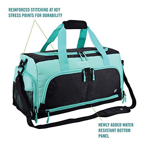 Ultimate Gym Bag 2.0: The Durable Crowdsource Designed Duffel Bag with 10 Optimal Compartments Including Water Resistant Pouch - color: Teal, size: Medium (20")