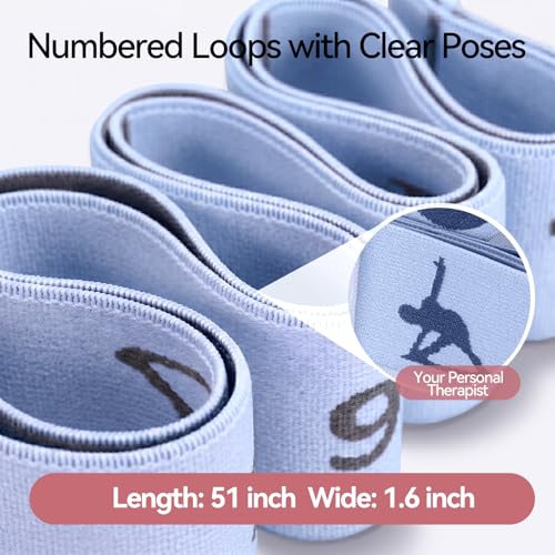 10 Loops Resistance Bands for Working Out, PT, Stretch Out Strap - color: Blue