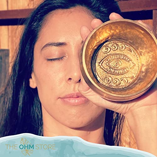 Tibetan Singing Bowl Set with Healing Mantra Engravings — Yoni Meditation Sound Bowl Handcrafted in Nepal — Yoga, Chakra Healing, Stress Relief, Mindfulness - size: 4 Inch Yoni Bowl