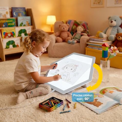 IMAGE Tracing Light Box for Kids, 17.2x14.9 LED Drawing Board | Educational STEM toy, 3 adjustable brightness, ideal for early learning & art projects ﻿ (Building Blocks Not Include)