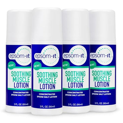EPSOM-IT Soothing Muscle Roll On Magnesium Lotion, Epsom Salt, Arnica, 4 Pk - size: 3 Fl Oz (Pack of 4)