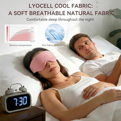 Lyocell Weighted Sleep Eye Mask for Women Men, 5.3oz & 7oz, Removable Washable Weighted Bag, Light Blocking Eye Cover, Soft Eye Shade for Travel Essentials, Office Naps, Gift,Pink - color: Pink