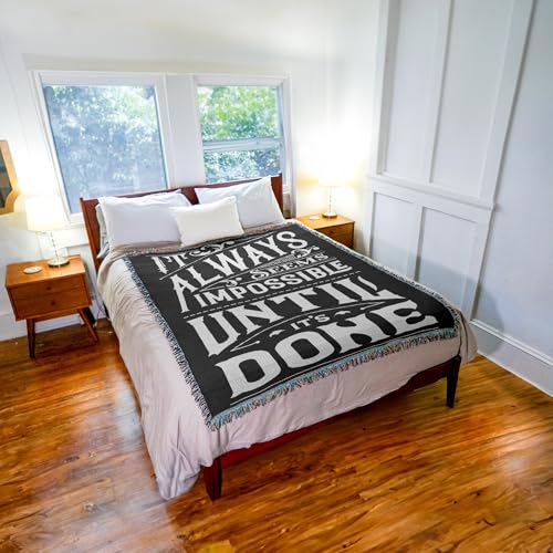 Pure Country Weavers Untill Its Done Blanket - Gift Tapestry Throw Woven from Cotton - Made in The USA (72x54) - color: Untill Its Done, size: 72x54