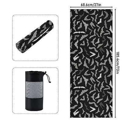 Yoga Mat Towel Halloween Bats, 73" x 27" - color: Halloween Bats