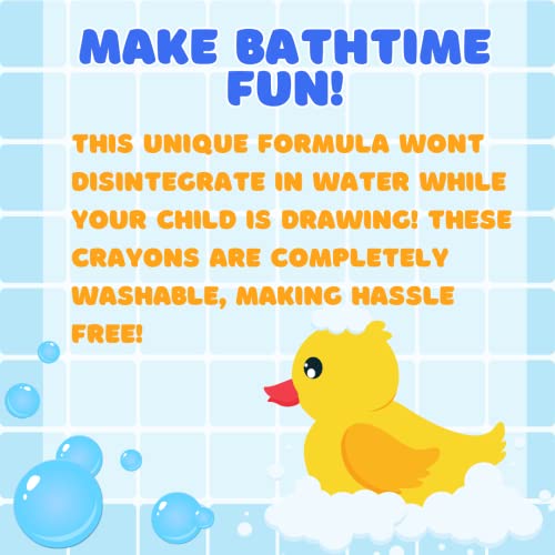 Bath Crayons Set, 12 Colors with Mesh Storage Bag, Non-Toxic Tub Fun | Creative Bath Play Activity, Easy Cleanup, Bright Colors Spark Imagination, Durable Design, Great for Summer Water Fun