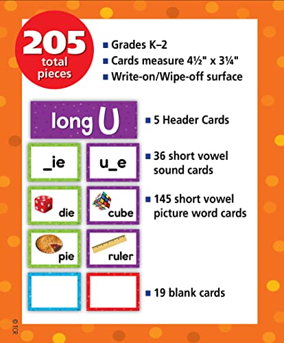Teacher Created Resources Long Vowels Pocket Chart Cards (TCR20851) - style: Long Vowels