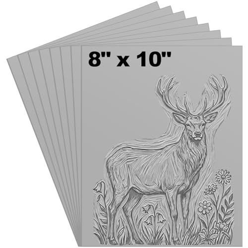 Yeaqee 4 Pcs 8 x 10 Inch Linoleum Blocks for Printmaking, Gray - color: Gray, size: 8 x 10 Inch