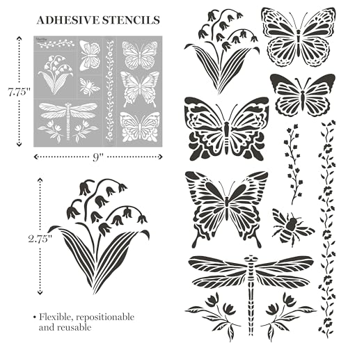Martha Stewart, Flora and Fauna Stencils, Stamps, and Tools Kit, 13 pc - style: Flora & Fauna