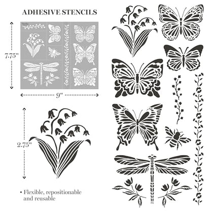 Martha Stewart, Flora and Fauna Stencils, Stamps, and Tools Kit, 13 pc - style: Flora & Fauna