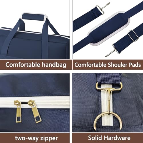 Gym Bag for Women Men, Water-Resistant Duffle Bag for Travel Sports, Lightweight Carry On Bag with Handles and Detachable Shoulder Strap (Blue) - color: Blue