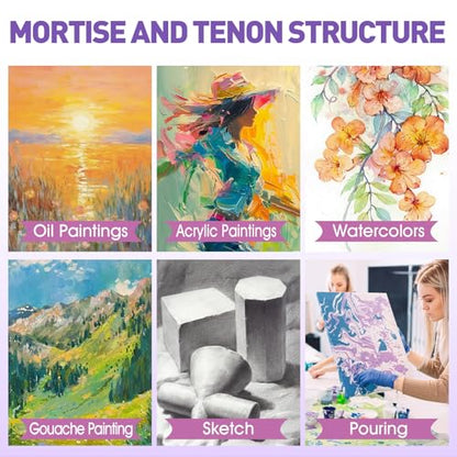 ESRICH 10x10 Stretched Canvas for Painting, 2 Pack Square Canvas for Painting Primed Acid-Free Framed Blank Canvas, Art Canvases for Beginners & Artists to Paint Oil, Acrylic, Pouring Painting. - size: 10x10in