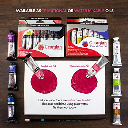 Daler Rowney Georgian 10-Tube Introductory Artist Oil Paint Set - Painting Set for Canvas Paper and More - Oil Painting Supplies for Artists and Students - Oil Paints for All Skill Sets - style: 10 Pack Intro