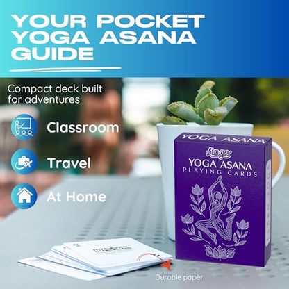 Lingo Yoga Playing Cards | Pose Card Deck with Instructions for All Levels & Beginners | Home Practice, Workout & Self-Care Gift | Portable Sequence Builder for Adults