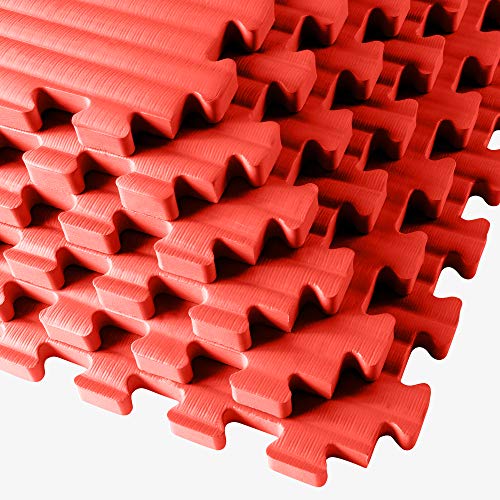 We Sell Mats 1 Inch Thick Martial Arts EVA Foam Exercise Mat, Tatami Pattern, Interlocking Floor Tiles for Home Gym, MMA, Anti-Fatigue Mats, 24 in x 24 in - size: 24 Square Feet (6 Tiles)