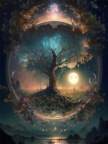 Arttoplus Tree of Life Paint by Numbers Kit for Adults Beginner 16x20 inch | Tree of Life Adult Paint by Number Kits on Canvas, DIY Oil Painting by Number for Gift Home Wall Decor (Without Frame) - color: MT19411-US