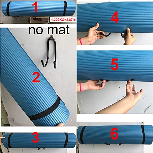 YYST Yoga Mat Foam Rollers Wall Rack Wall Storage Mount Wall Holder Storage Shelf for Foam Rollers and Yoga Mat, Up to 8 Inch Diameter - No Mat -4/PK