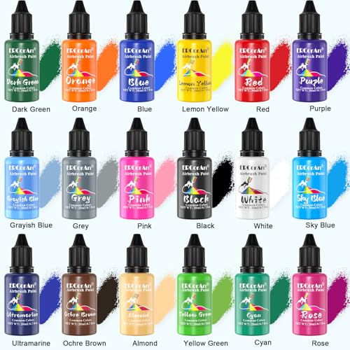 Airbrush Paint Set - 30 Colors Ready to Spray Airbrush Kit with 2 Cleaning Brush, Water Based Acrylic Air Brush Paint for Metal, Plastic Models, Artists - 0.7fl oz - size: 21 Fl Oz (Pack of 1)