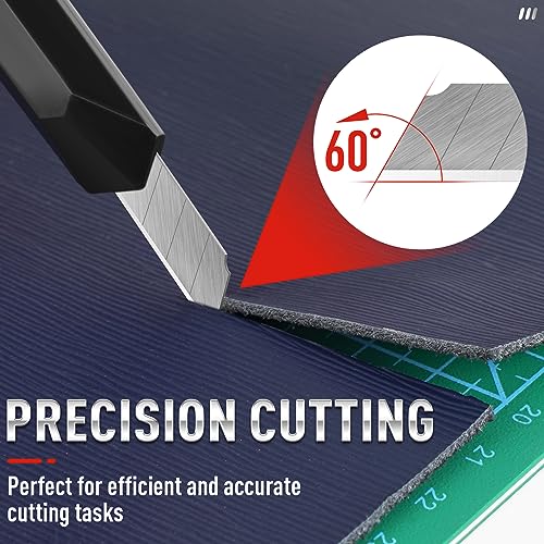 DIYSELF 100 Pack Utility Knife Blades, 9mm Box Cutter Blades Refills (60°) | Bulk Refill Supply, Box Cutter Replacement Blades for Cartons, Paper & Warehouse Use, High Carbon Steel - size: 100-Pack(60°)