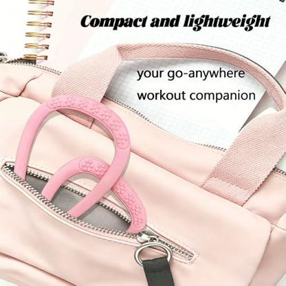 Silicone Figure 8 Resistance Band for Shoulder Back Stretch | 8-Shaped Resistance Band, Thickened Seamless Silicone, Portable Pilates Home Office Travel Use, For Men & Women, Pink
