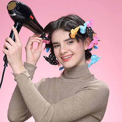 Aimin Hair Heatless Curlers, Soft Hair Curlers To Sleep In, Overnight Heatless Curls For Long Hair, No Heat Foam Curlers, Satin Sponge Rollers For Hair(30 pcs, dark colour) … - color: dark colour-30
