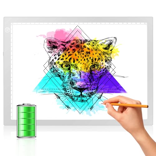 Rechargeable Tracing Light Box, LED Drawing Board for Kids Birthday Gift | Battery Powered Light Pad Copy Table for Stenciling, Sketching, Diamond Art Painting, Toys for Girls Boys Ages 3 4 5 6 7 8-12 - color: SILVER, size: 04 - 10x15inch rechargeable