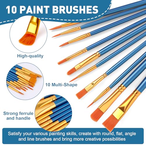 ESRICH 52PCS Acrylic Painting Kits for Adults and Couples | Sip and Paint Kit for Date Night and Crafts, Painting Set with Canvas and Easels, Palettes, Brushes - color: 24