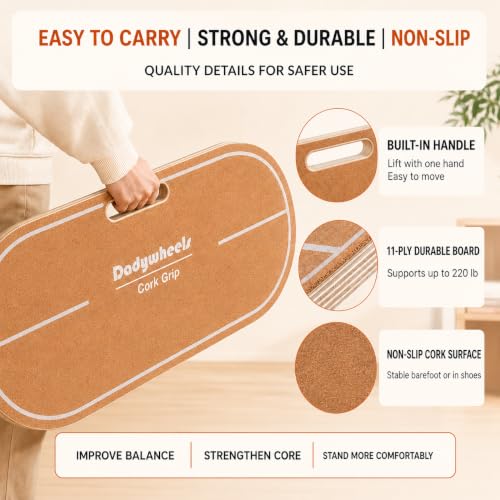 Standing Desk Balance Board - Lightweight & Portable 28"x13" Wobble Board for Active Standing, Improving Balance & Core Strength at Office or Home