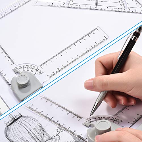 Metric A3 Drawing Board Drafting Table Multifunctional Drawing Board Table with Clear Rule Parallel Motion and Angle Adjustable Measuring System - size: Metric